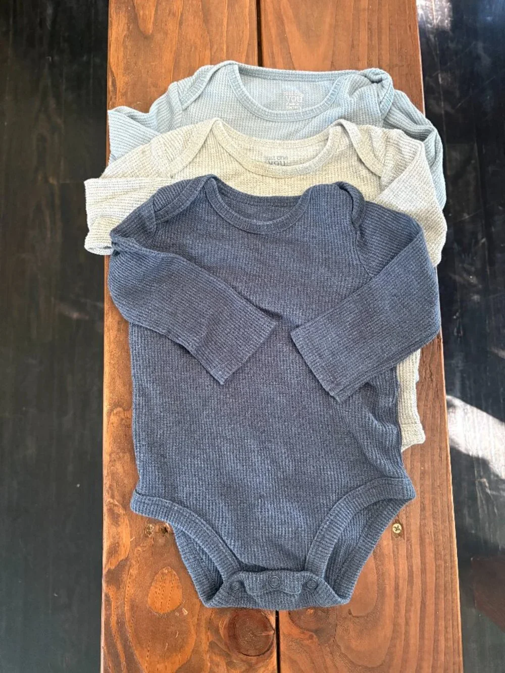 Carter’s Just One You 3-Pack Waffle Knit Long Sleeve Bodysuits 6 months